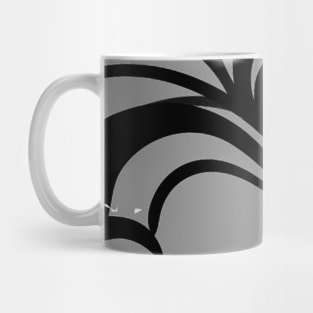 Black Grey Floral Art Mug